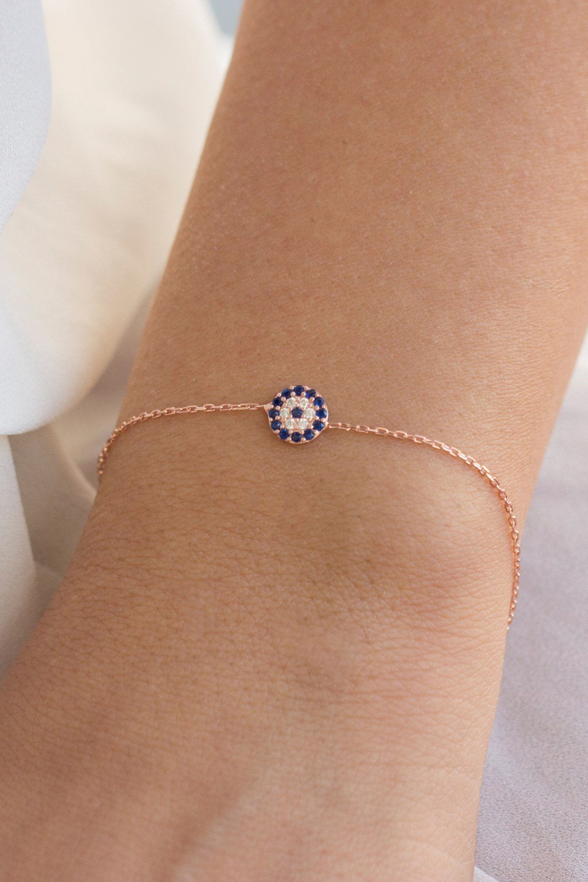 Gümüş Nazar Boncuklu Bileklik Lieza Jewelry blkg210084