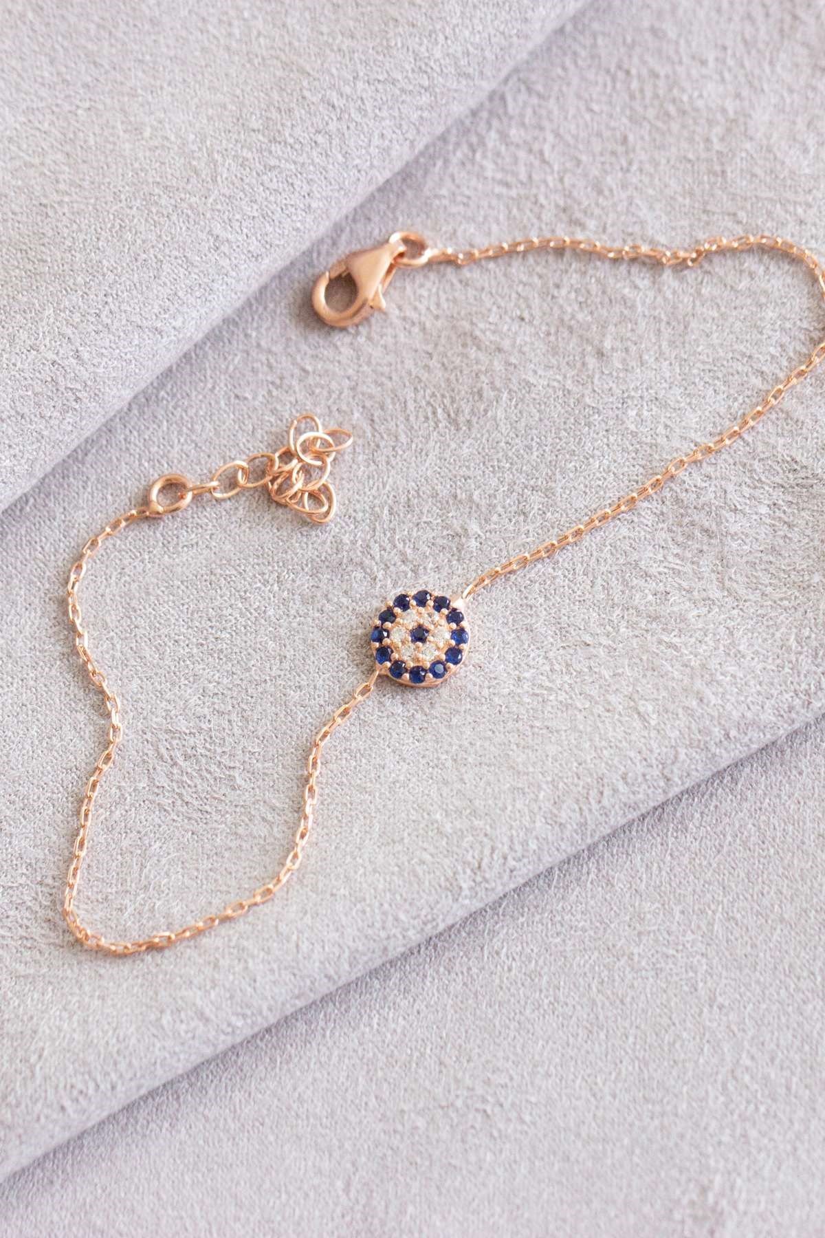 Gümüş Nazar Boncuklu Bileklik Lieza Jewelry blkg210084