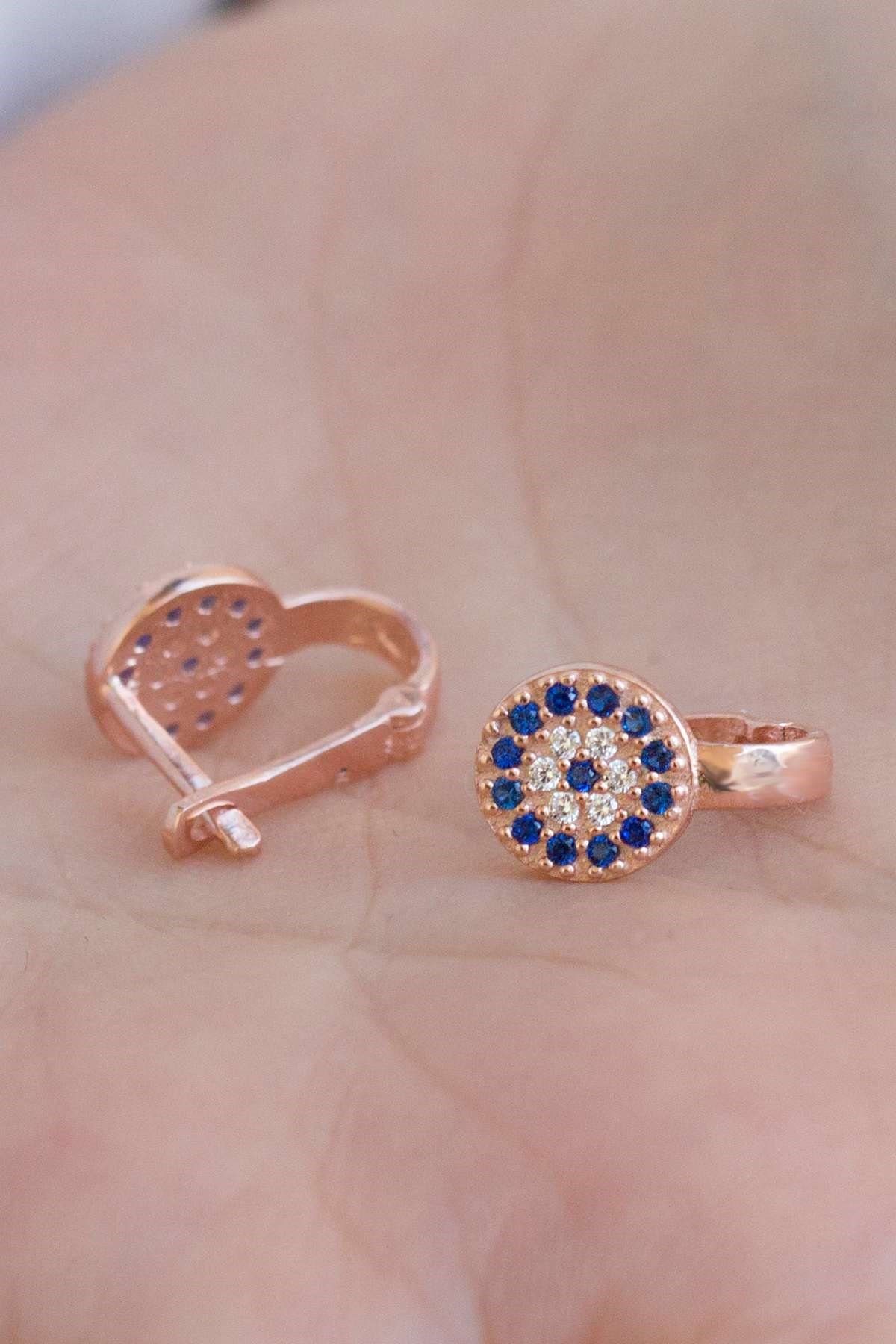 Gümüş Nazar Boncuklu Küpe Lieza Jewelry kpg210054