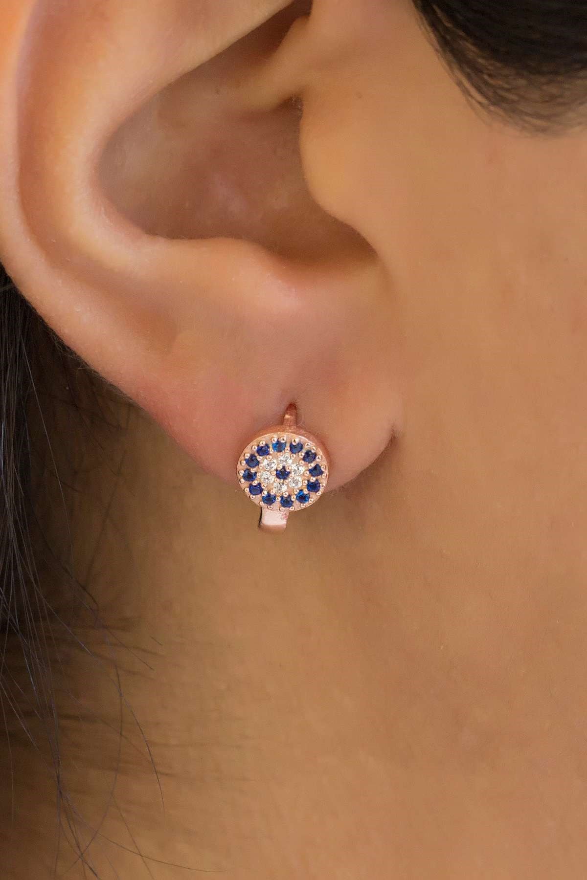 Gümüş Nazar Boncuklu Küpe Lieza Jewelry kpg210054