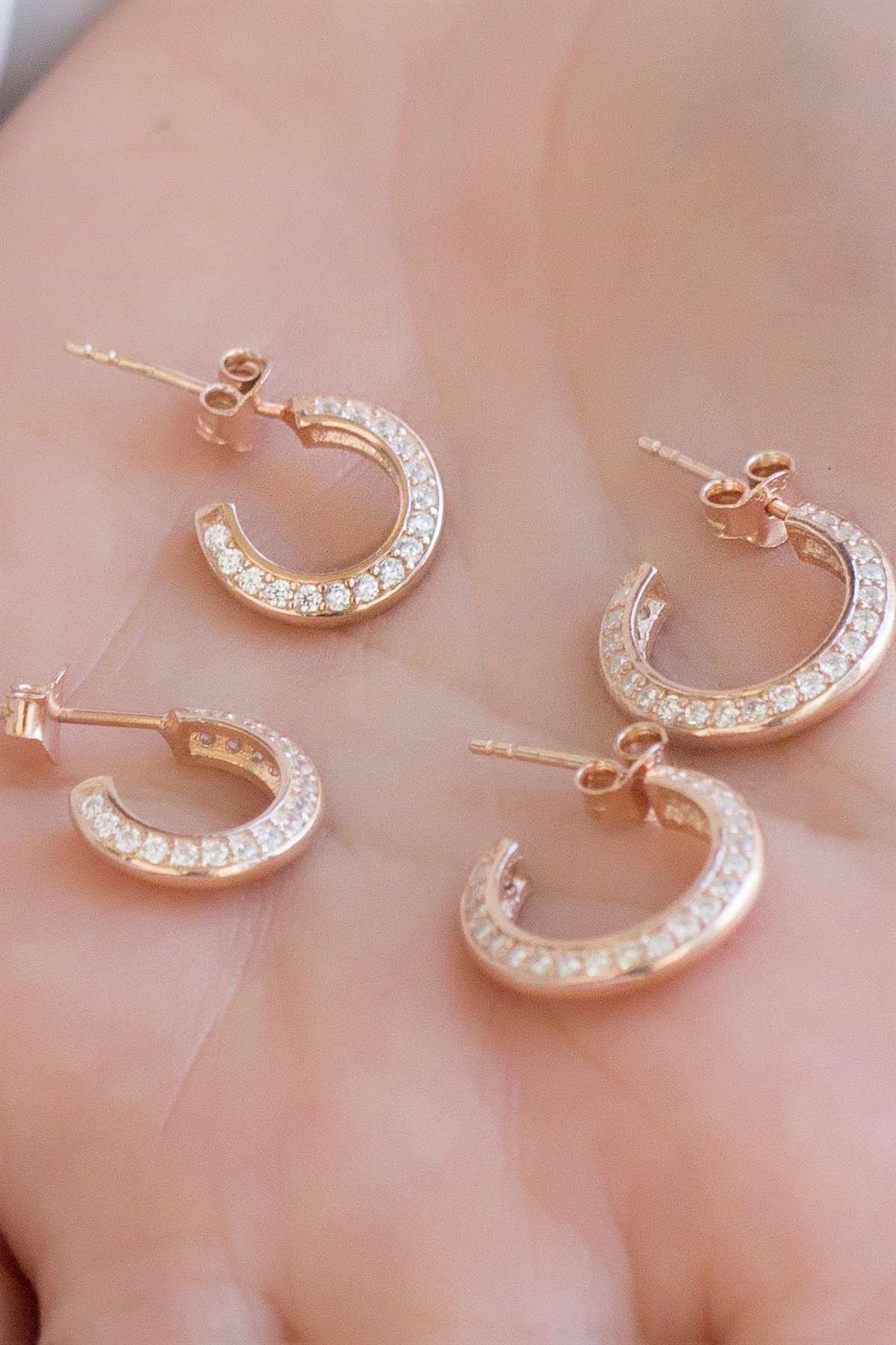 Gümüş Taşlı Büyük Boy Halka Küpe Lieza Jewelry  kpg210065