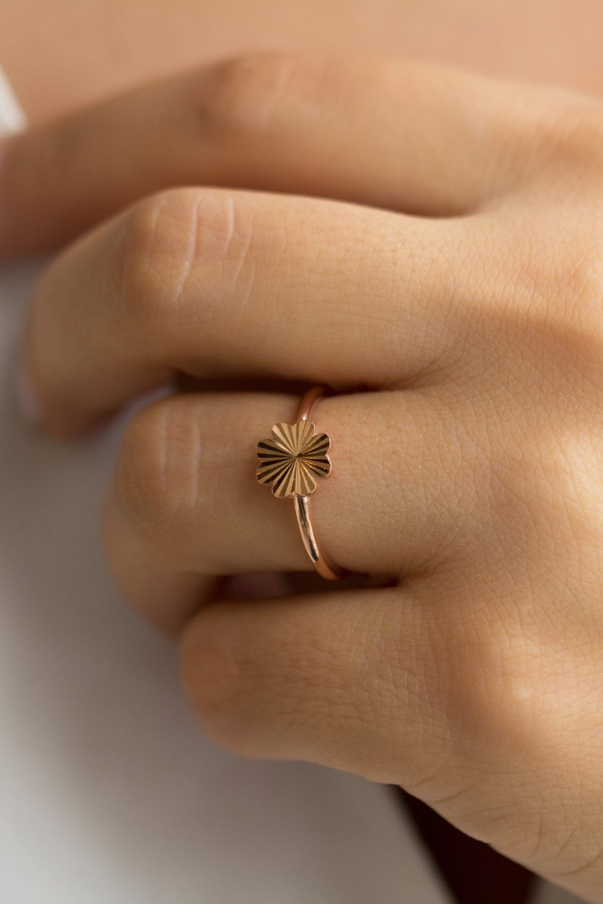 Gümüş Yonca Yüzük Lieza Jewelry yzg210039