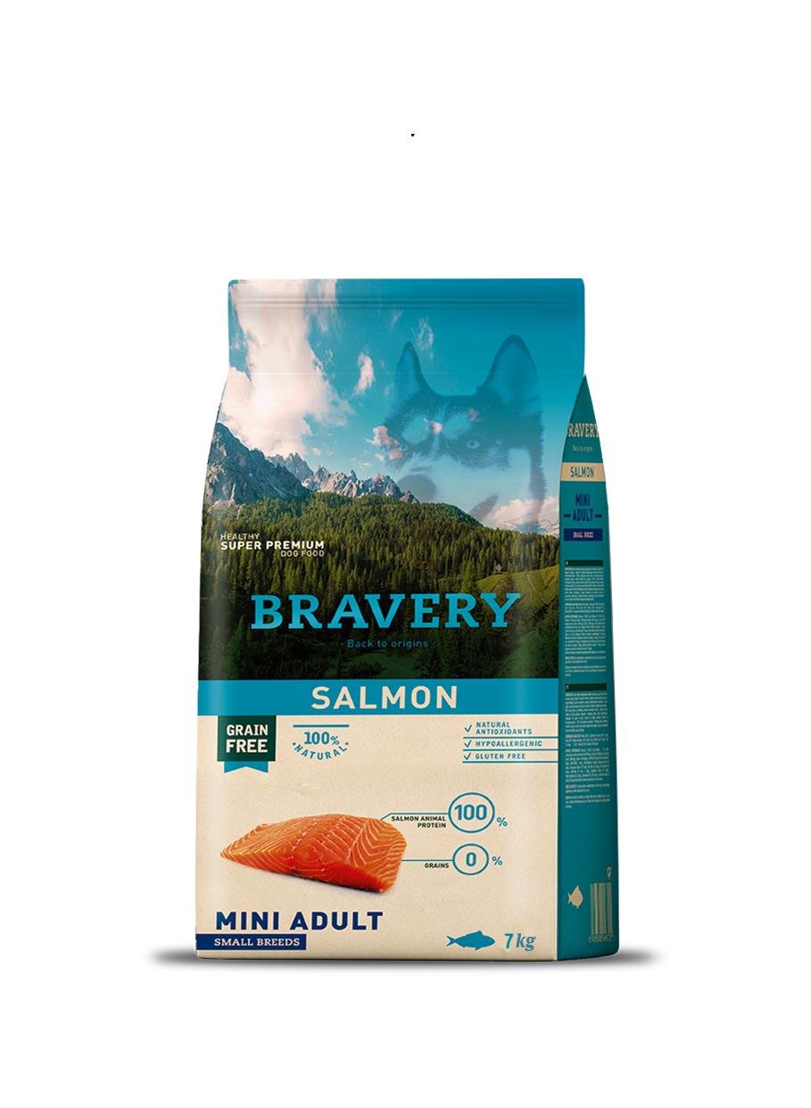 Bravery Tahılsız Somonlu Yetişkin Küçük Irk Köpek Maması 7 Kg
