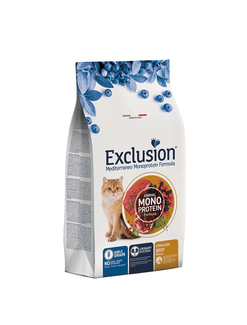 Exclusion Monoprotein Sığır Etli ve Narlı Düşük Tahıllı Kısırlaştırılmış Kedi Maması 12 Kg