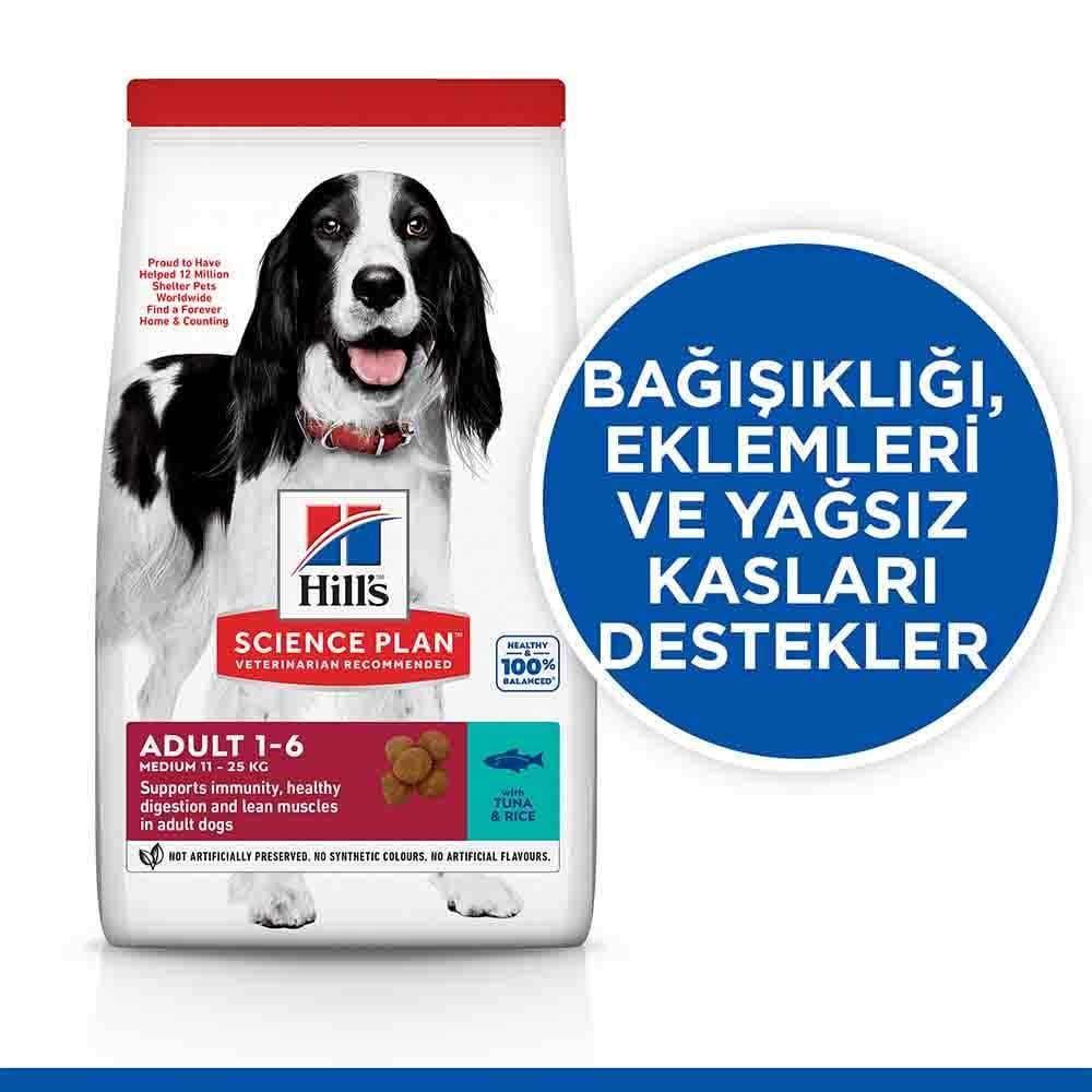 Hill's SCIENCE PLAN Yetişkin Orta Irk Ton Balıklı ve Pirinçli Köpek Maması 12 Kg