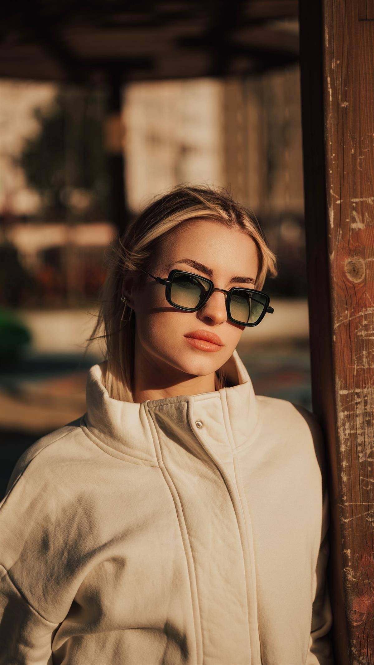 Angel Eyes Yeşil Dikdörtgen Unisex Güneş Gözlüğü YW-2023D