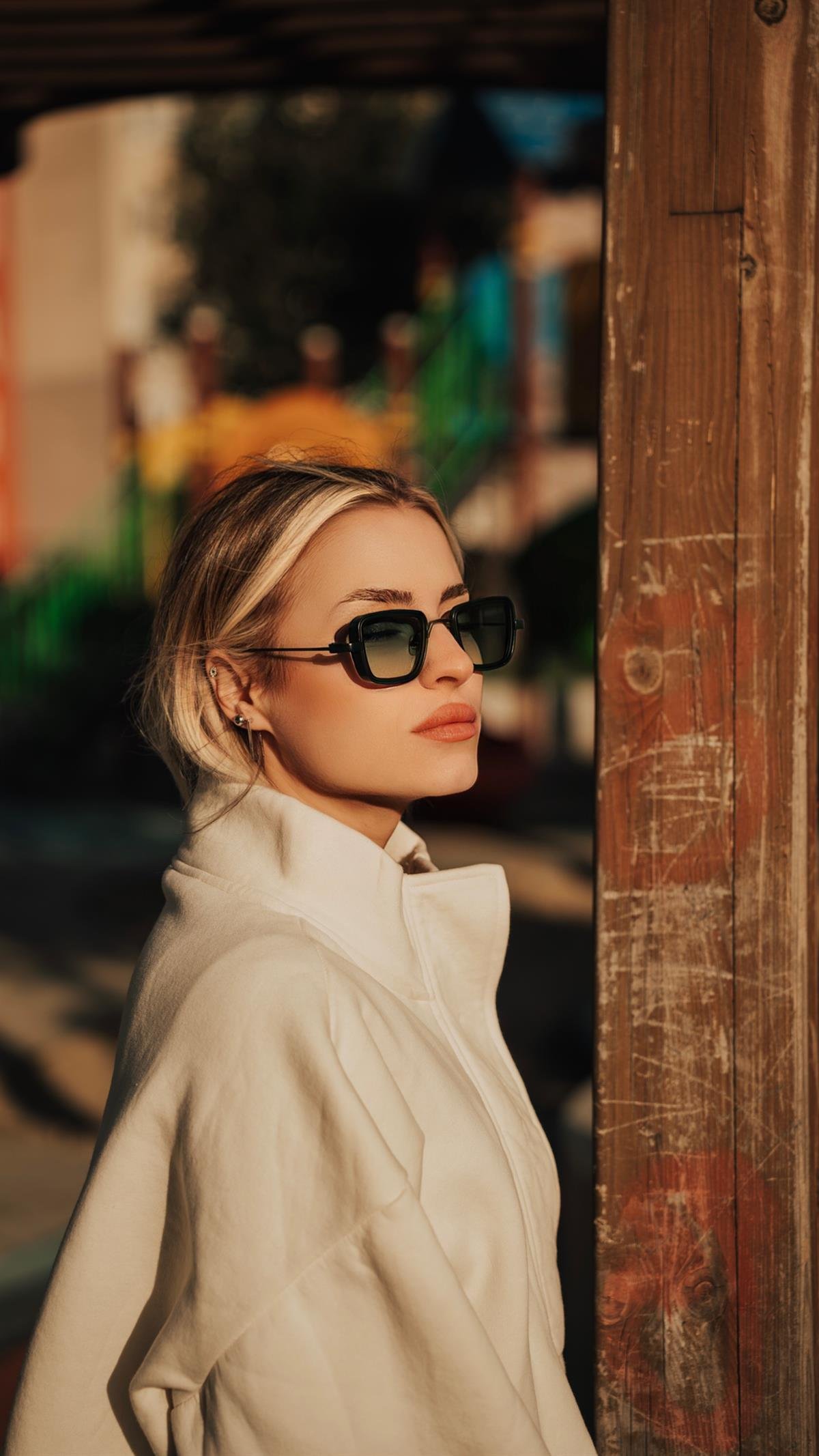 Angel Eyes Yeşil Dikdörtgen Unisex Güneş Gözlüğü YW-2023D