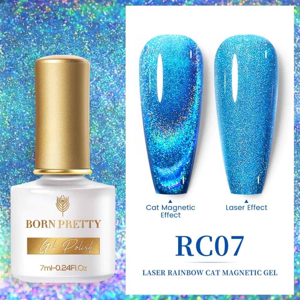 BORN PRETTY LASER RAINBOW CAT MAGNETIC GEL (KEDİ GÖZÜ MANYETİK KALICI OJE) RC07