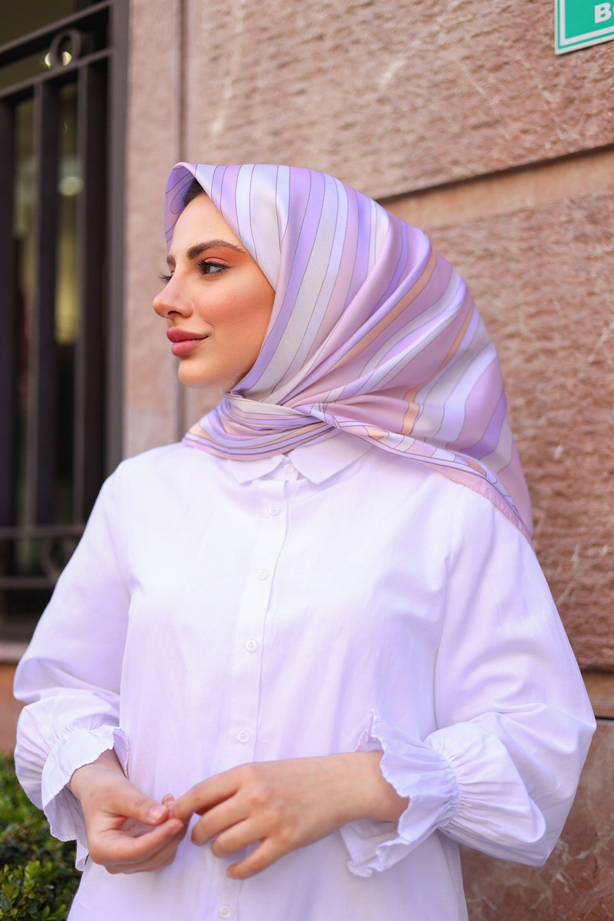 Victoria Pink Twill Eşarp