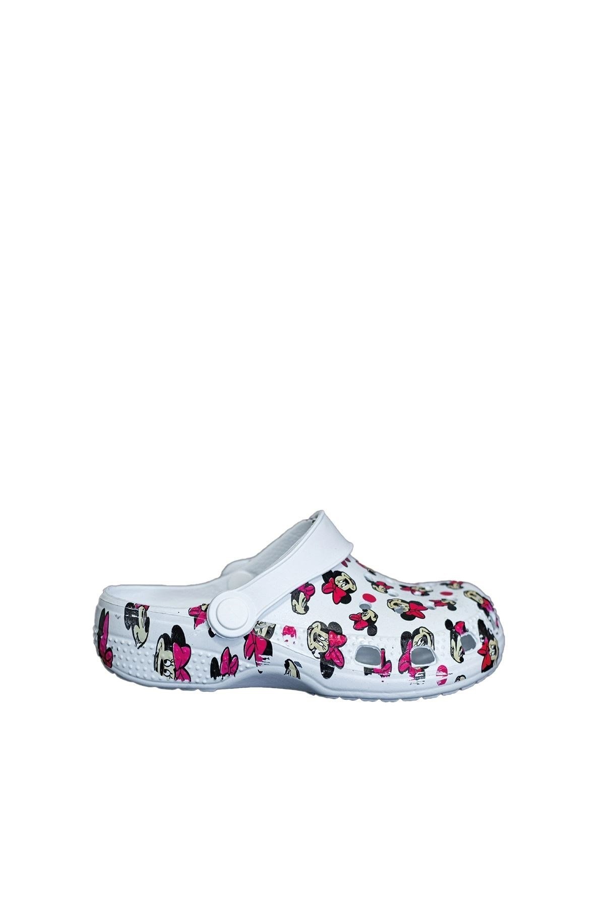 Beyaz Baskılı Ortopedik Unisex Sandalet/Terlik