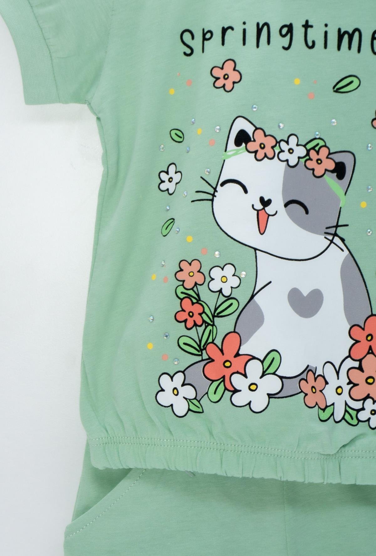 1-3 YAŞ KEDİ BASKILI BEBE TAKIM 