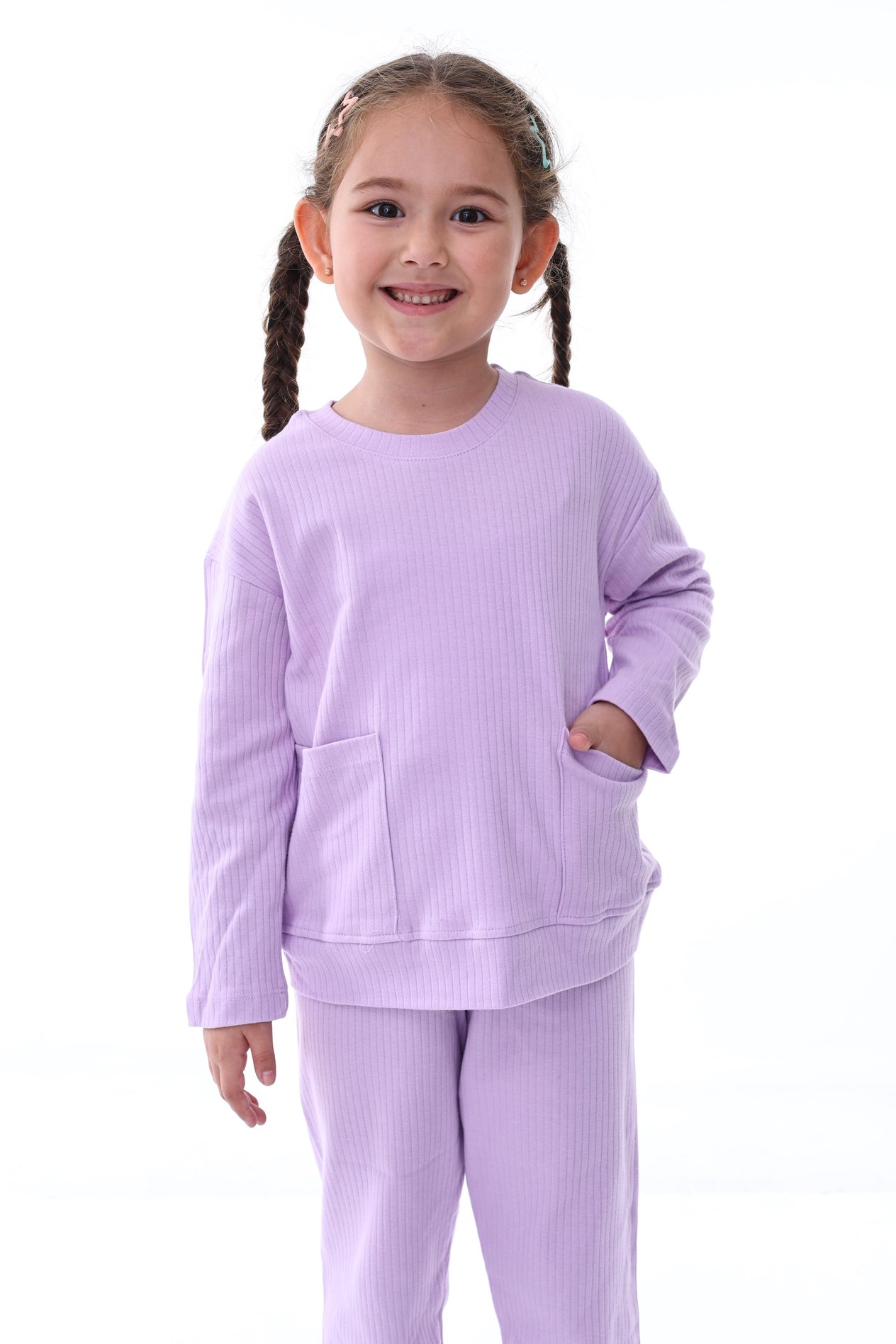4-12 YAŞ SADE CEPLİ PİJAMA TAKIMI