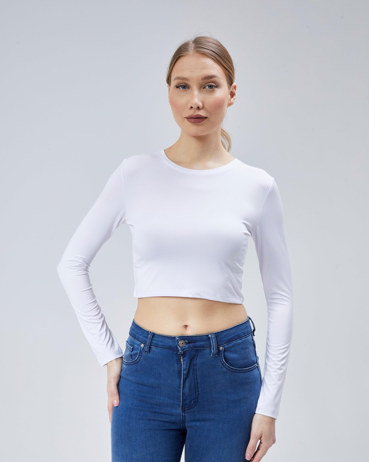 Virago 2'Lİ Soft Touch Yuvarlak Yaka Uzun Kol Bluz/Body (1 Siyah+1 Beyaz)