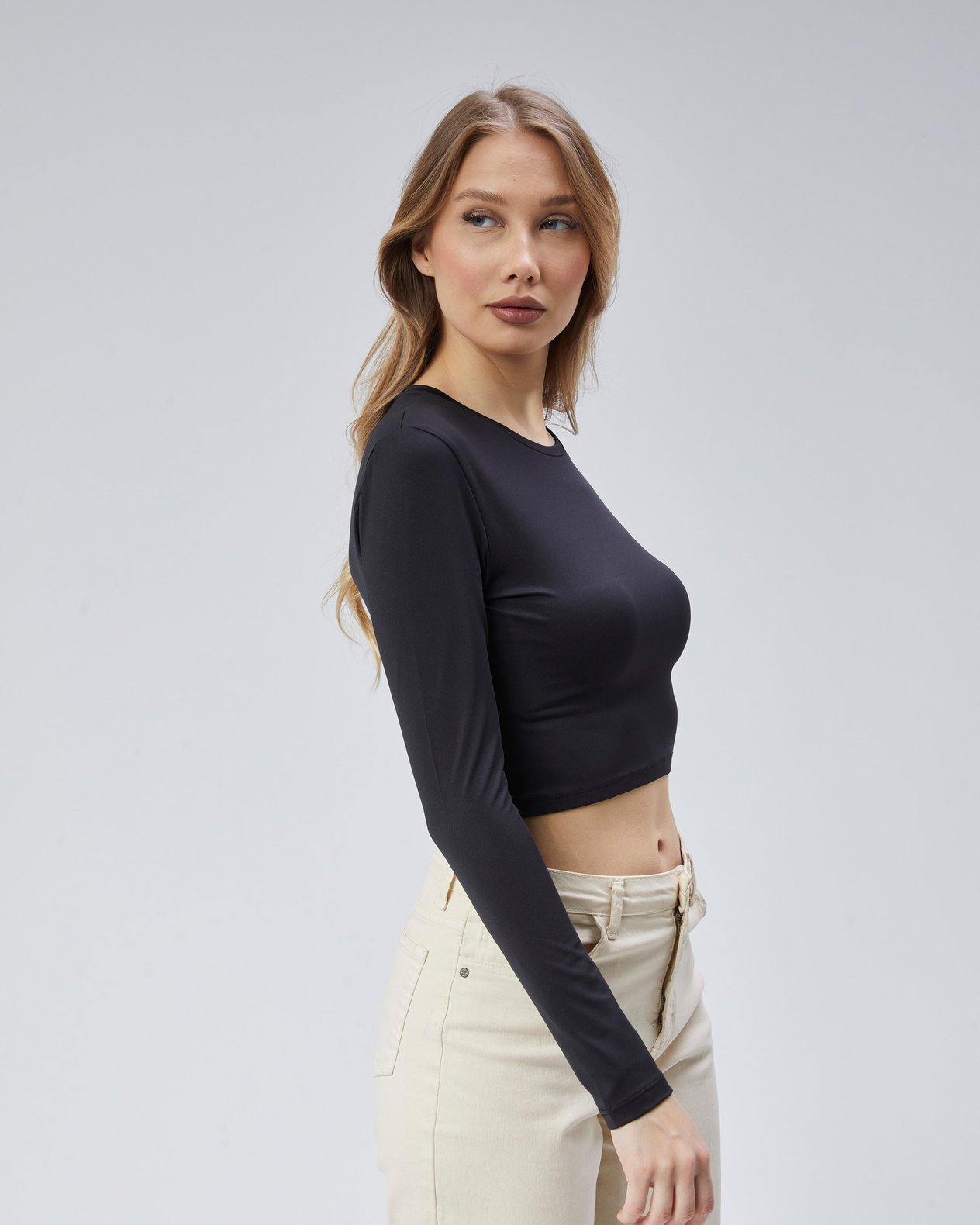 Virago 2'Lİ Soft Touch Yuvarlak Yaka Uzun Kol Bluz/Body (1 Siyah+1 Beyaz)