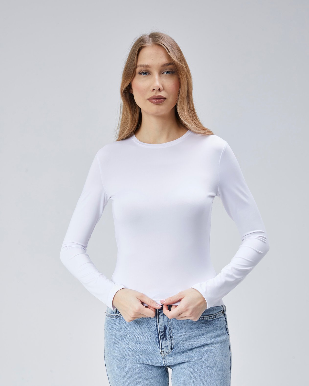 Virago 2'Lİ Soft Touch Yuvarlak Yaka Uzun Kol Bluz/Body (1 Siyah+1 Beyaz)