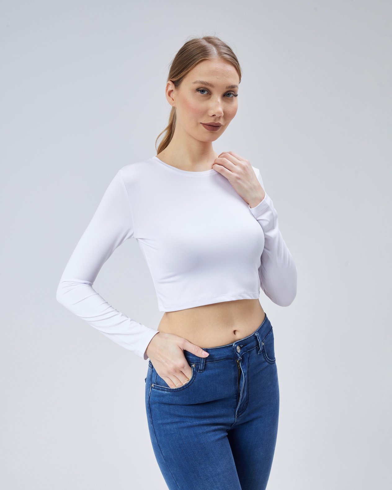 Virago 2'Lİ Soft Touch Yuvarlak Yaka Uzun Kol Bluz/Body (1 Siyah+1 Beyaz)