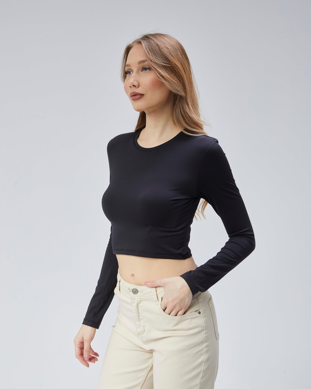 Virago 2'Lİ Soft Touch Yuvarlak Yaka Uzun Kol Bluz/Body (1 Siyah+1 Beyaz)