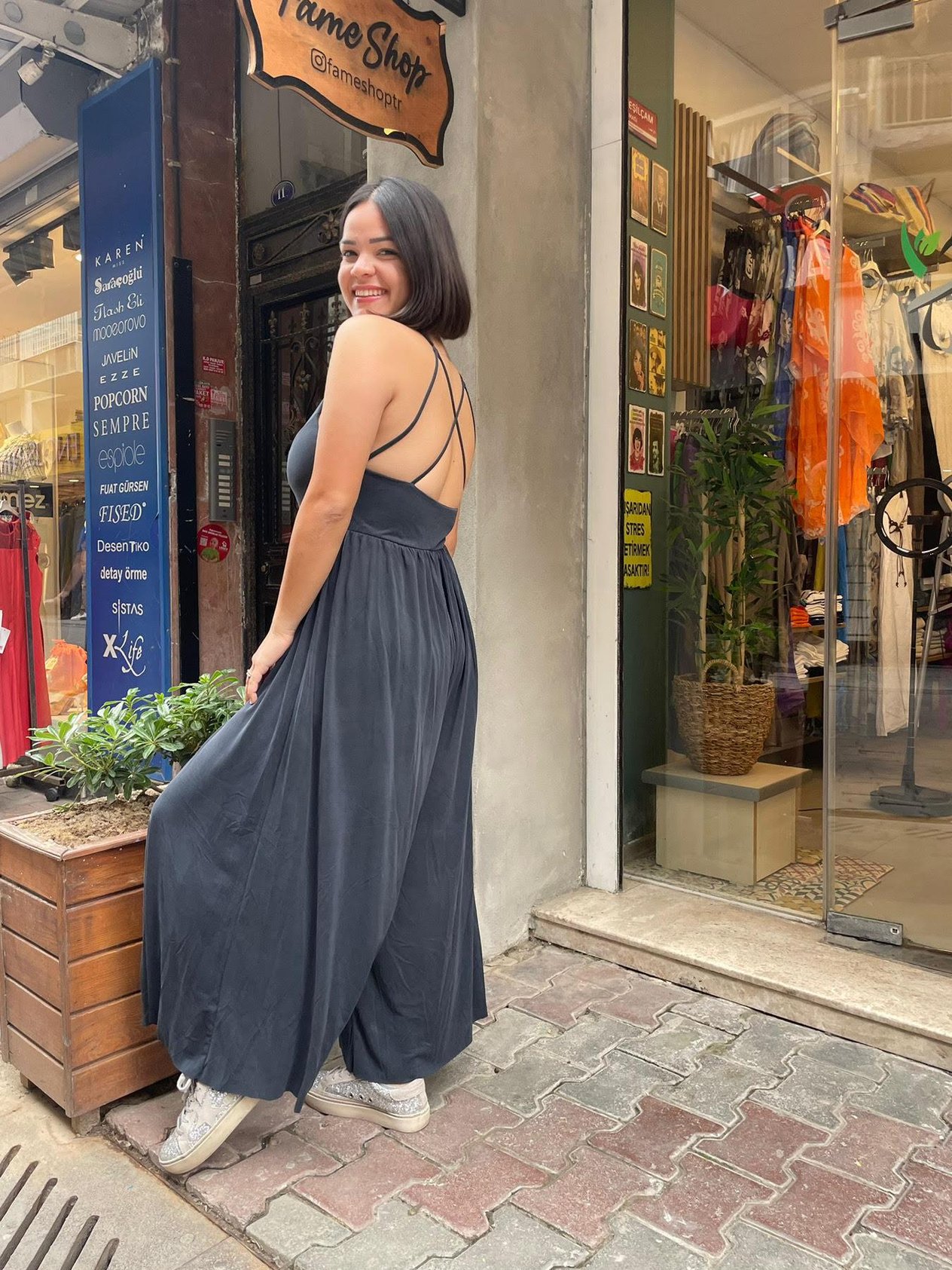 Antrasit Sırt Detaylı Tulum