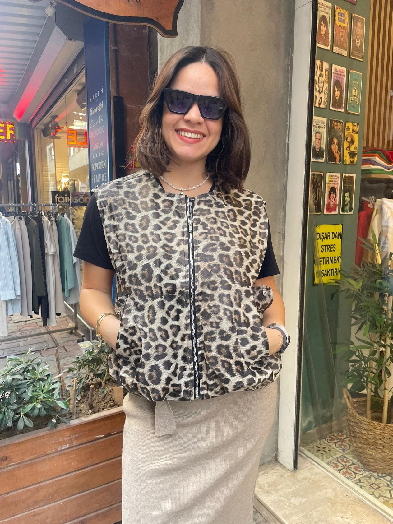 Leopar Deri Yelek