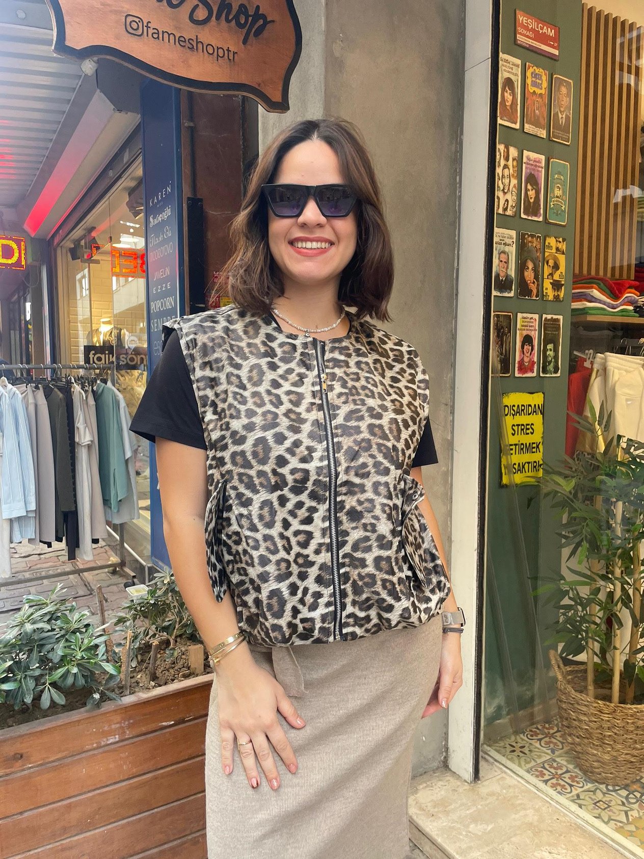 Leopar Deri Yelek