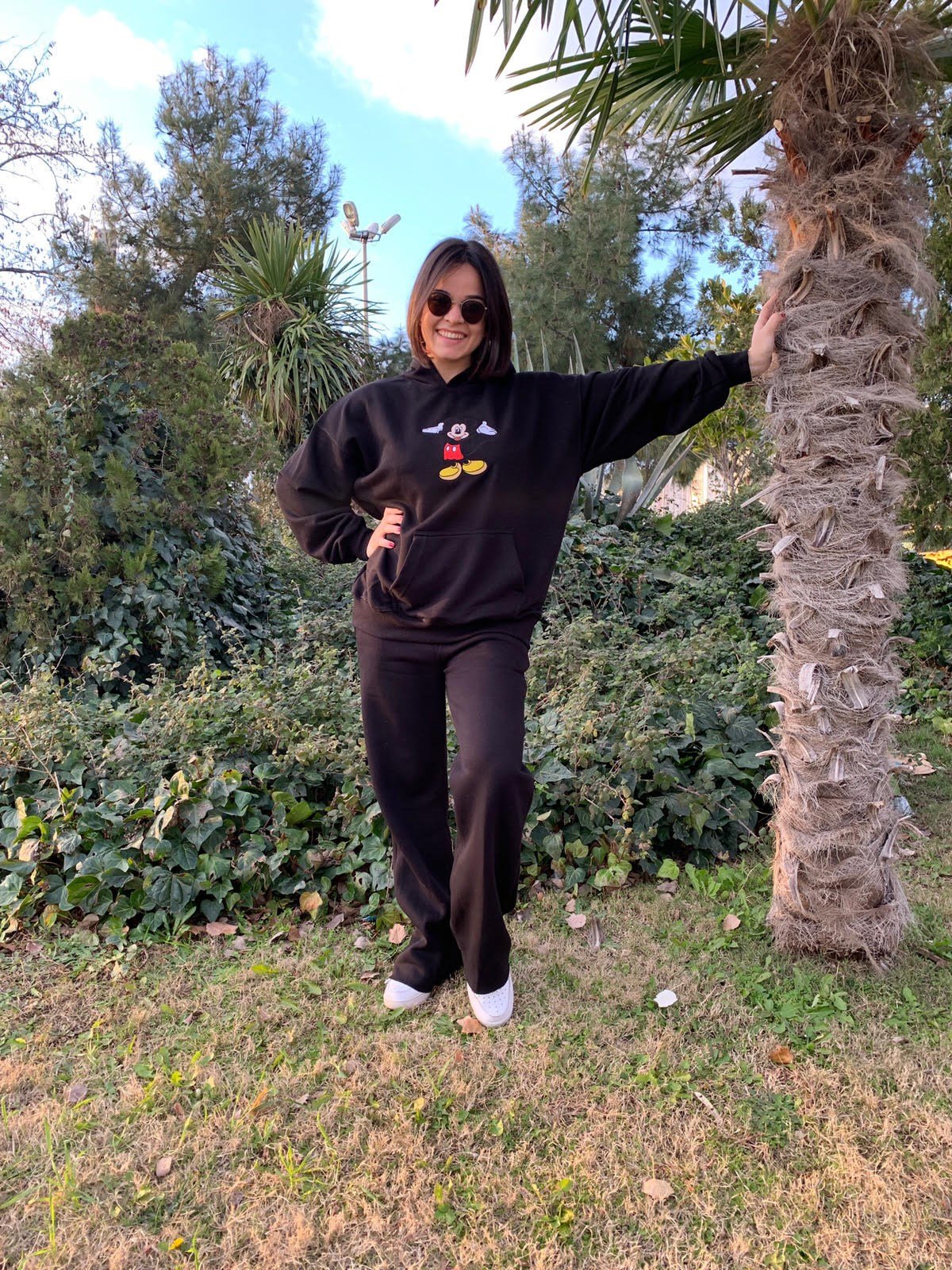 Oversize Baharlık Mickey Mouse Hoodie
