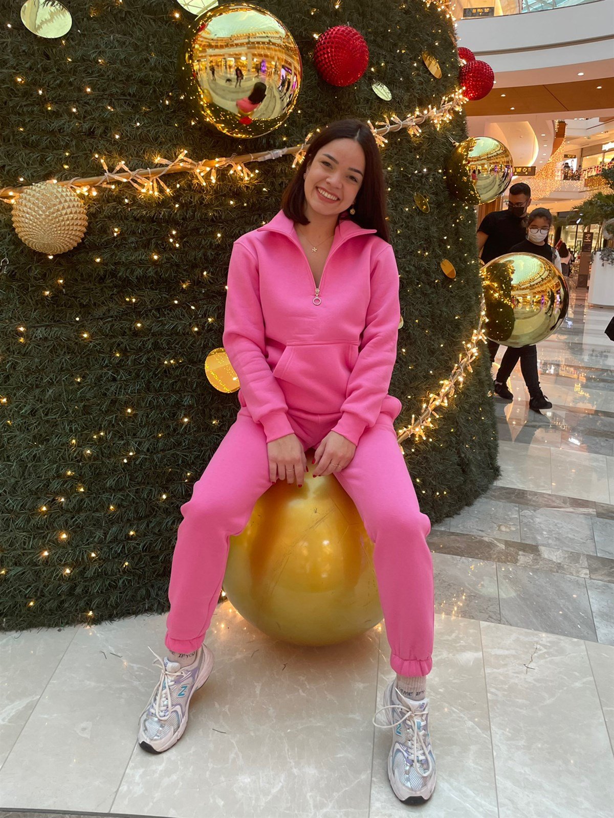 Pembe Lastikli Eşofman Altı