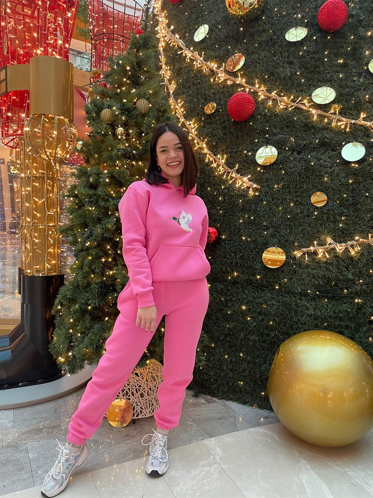 Pembe Lastikli Eşofman Altı
