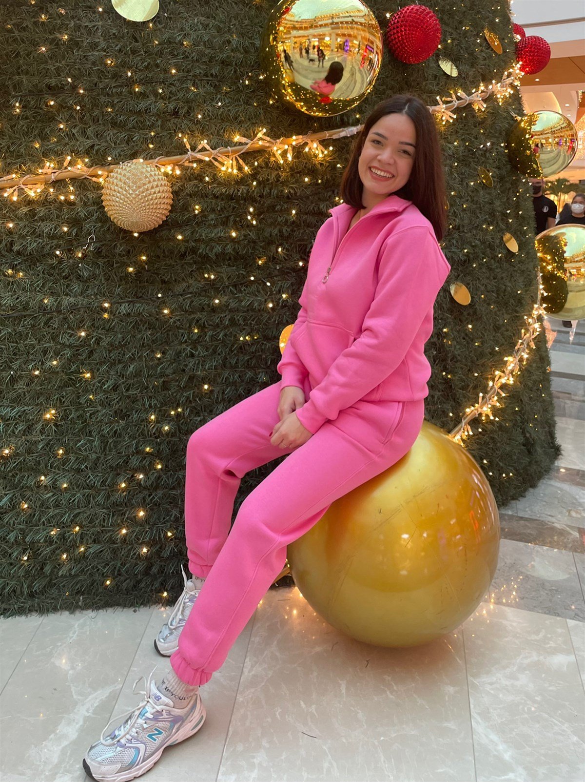 Pembe Lastikli Eşofman Altı
