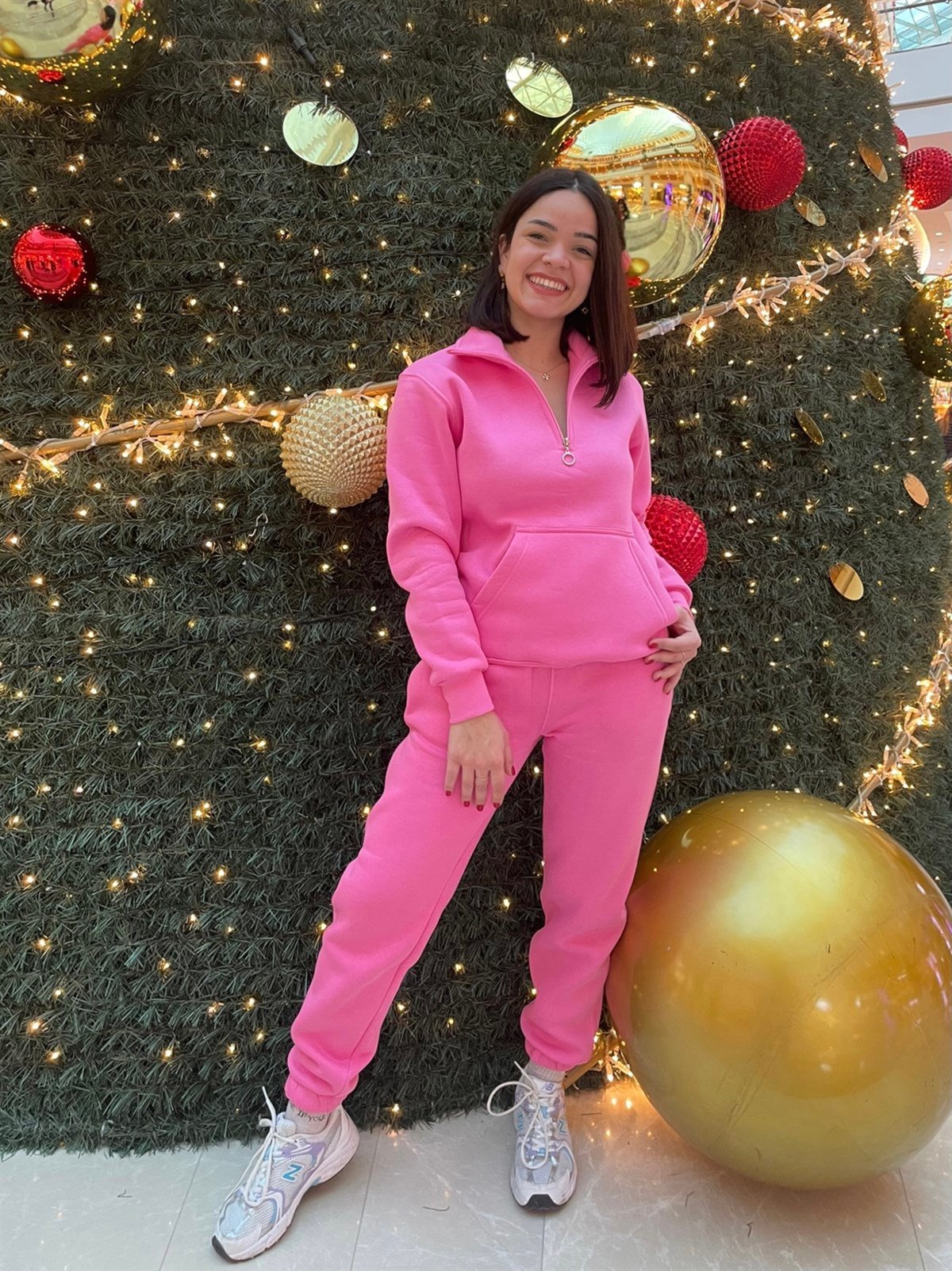 Pembe Lastikli Eşofman Altı