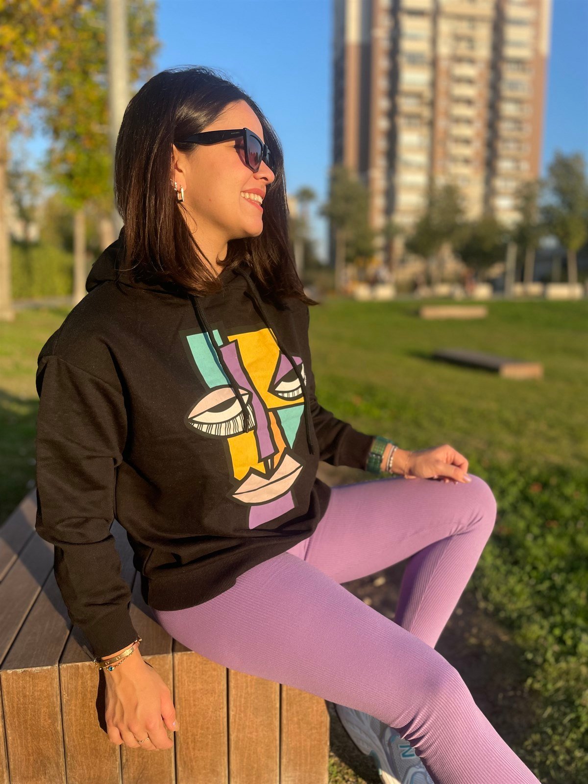 Renkli Baskılı Sweatshirt