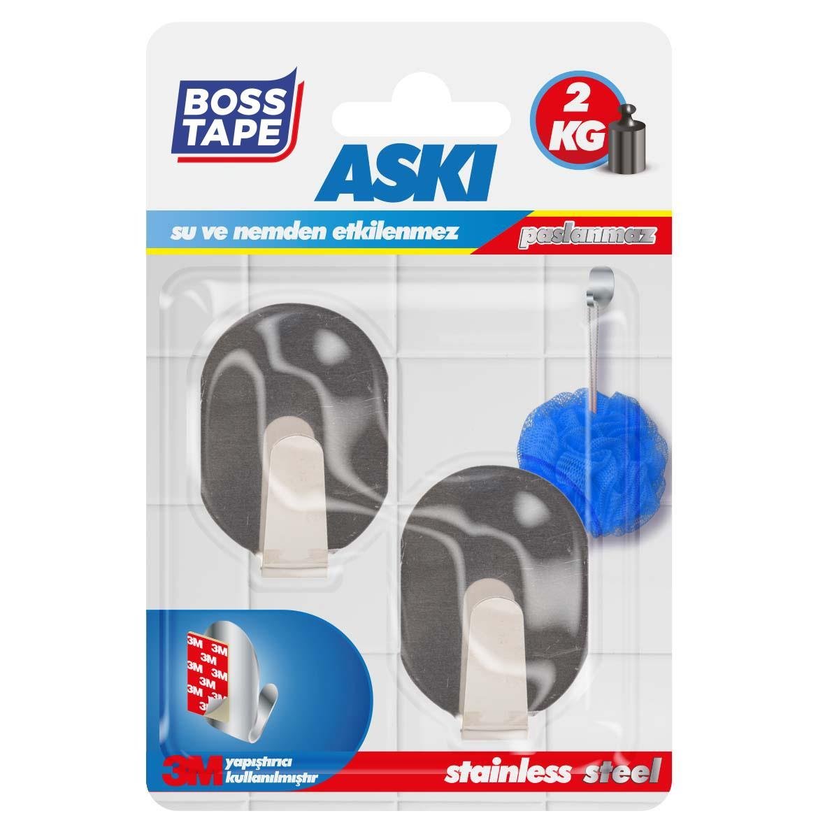 Boss Tape Paslanmaz Inox İkili Askı