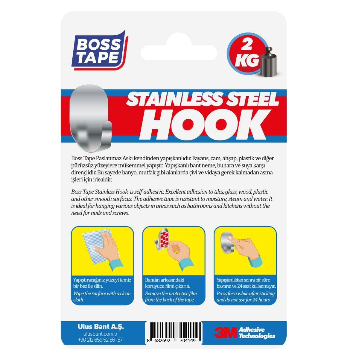 Boss Tape Paslanmaz Inox İkili Askı