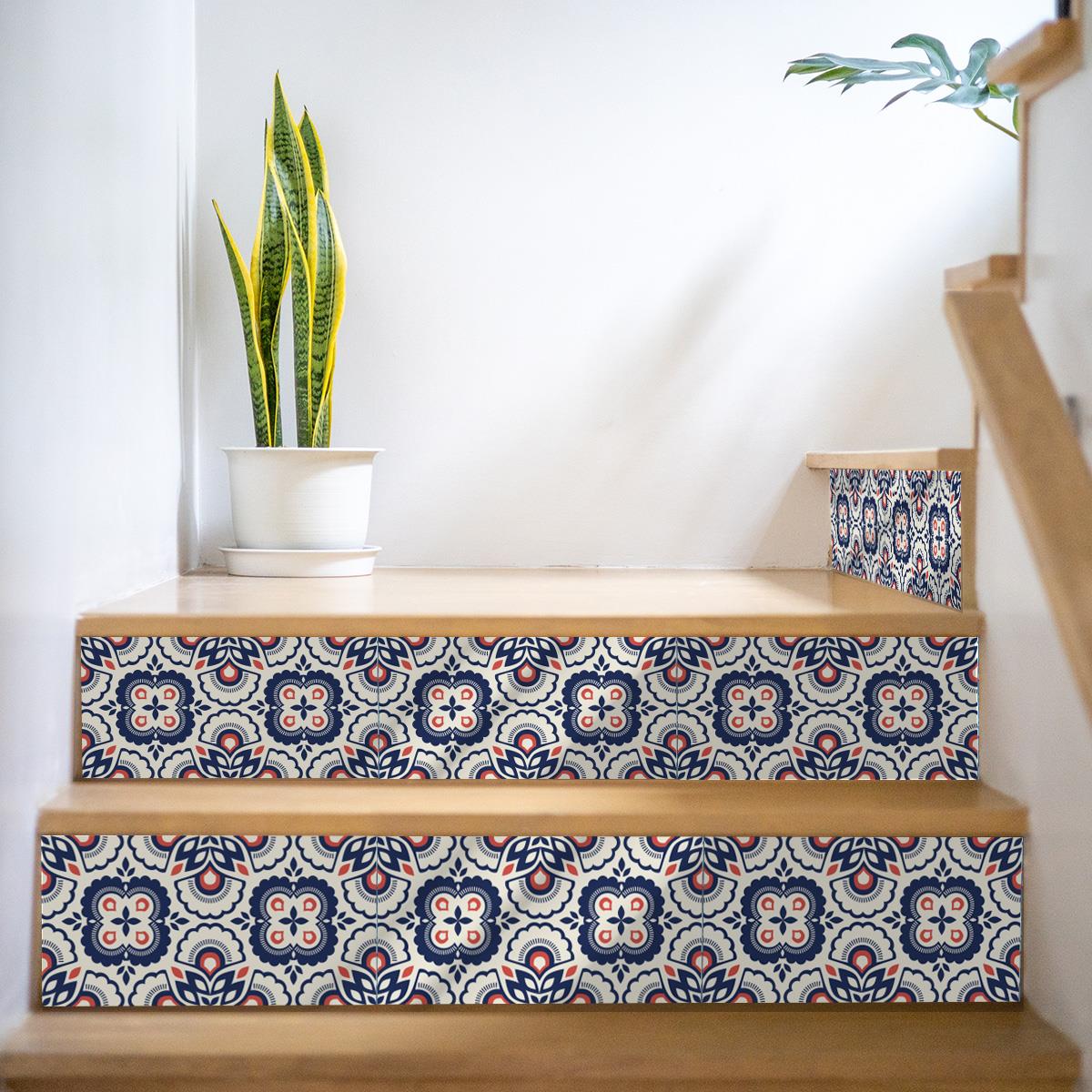 Boss TapeDöşemeBoss Kendinden Yapışkanlı Banyo Mutfak Fayans Kaplama Retro Çiçek Pvc Karo 30x30cm (0,36 m²)