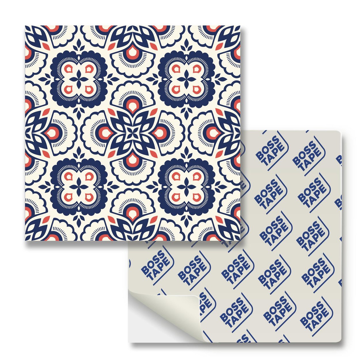 Boss TapeDöşemeBoss Kendinden Yapışkanlı Banyo Mutfak Fayans Kaplama Retro Çiçek Pvc Karo 30x30cm (0,36 m²)