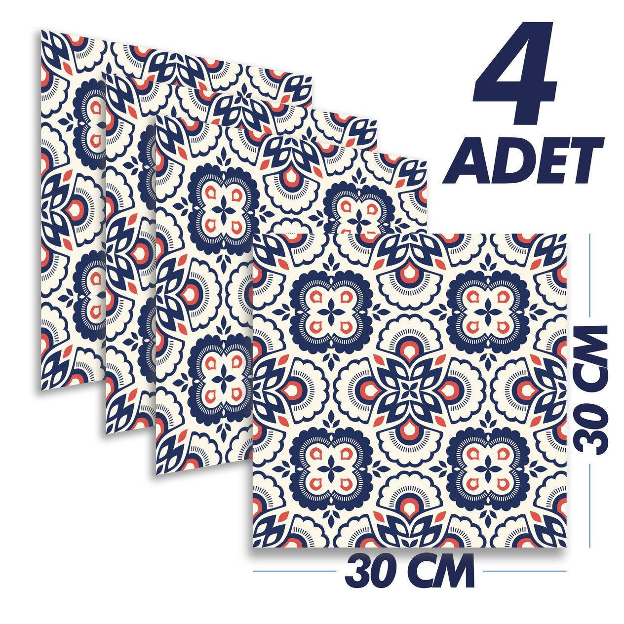 Boss TapeDöşemeBoss Kendinden Yapışkanlı Banyo Mutfak Fayans Kaplama Retro Çiçek Pvc Karo 30x30cm (0,36 m²)