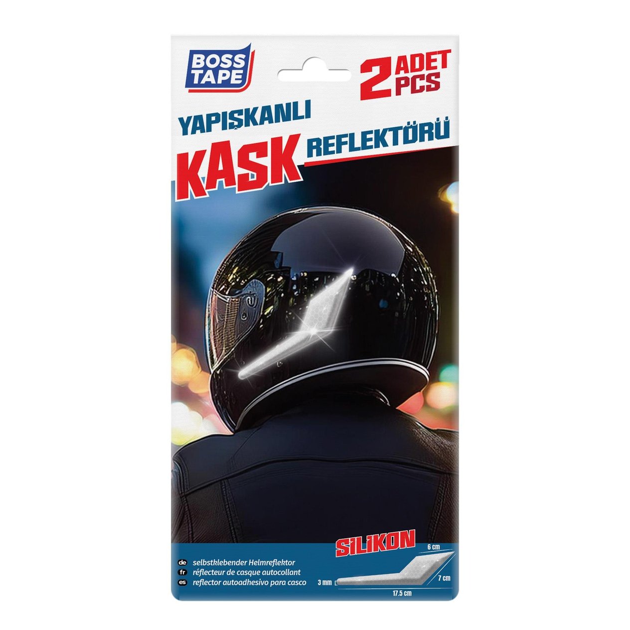 Boss TapeReflektif BantlarReflektörlü Silikon Kask Uyarı Şeritleri 3mm Et Kalınlığı