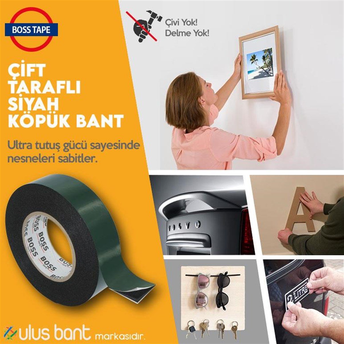 Çift Taraflı Siyah Köpük Bant