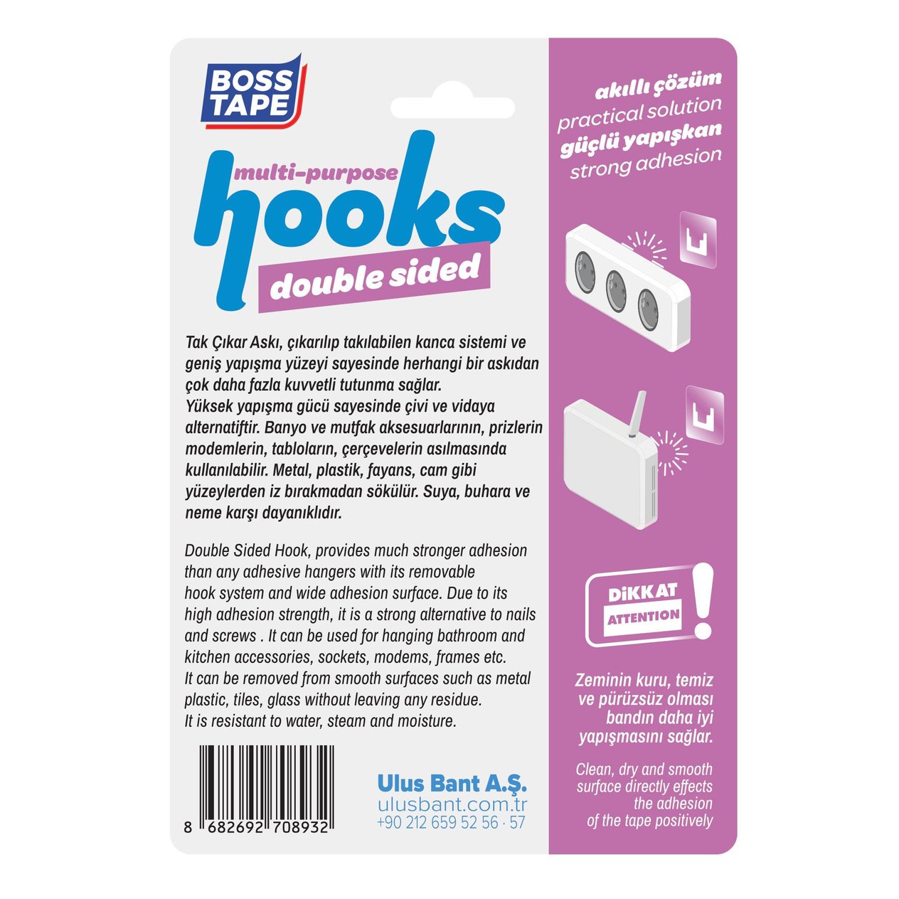 MarkasızKategorisizBOSS TAPE TAK ÇIKAR ASKI YENİ MODEL 2 Lİ BEYAZ