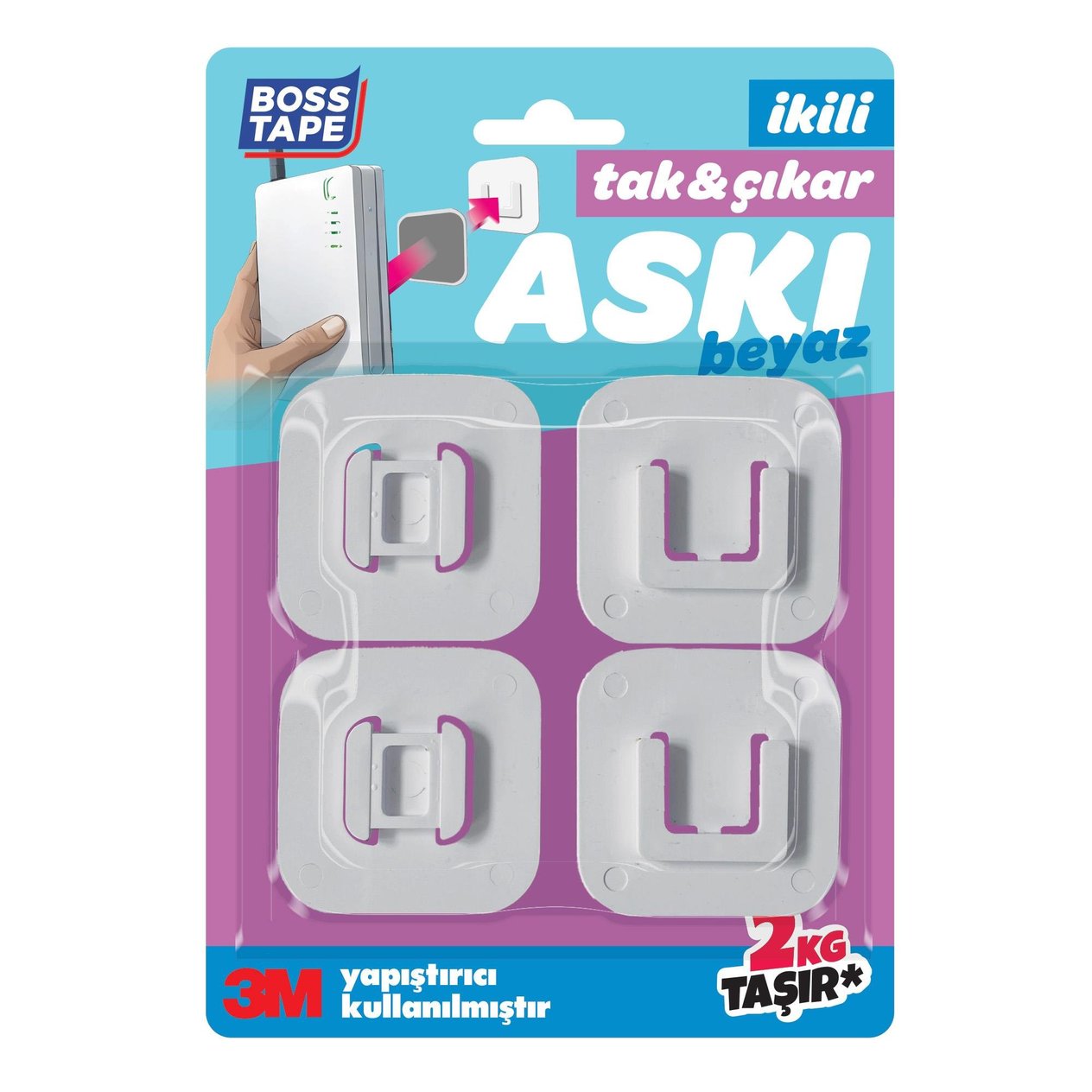 MarkasızKategorisizBOSS TAPE TAK ÇIKAR ASKI YENİ MODEL 2 Lİ BEYAZ