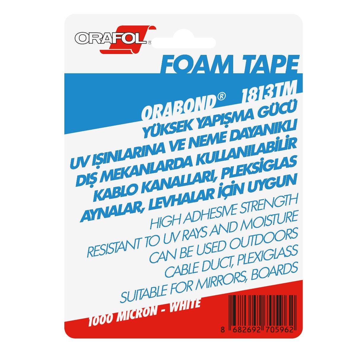 Orafol 1813TM UHB Köpük Bant 19mmx2mt Orabond
