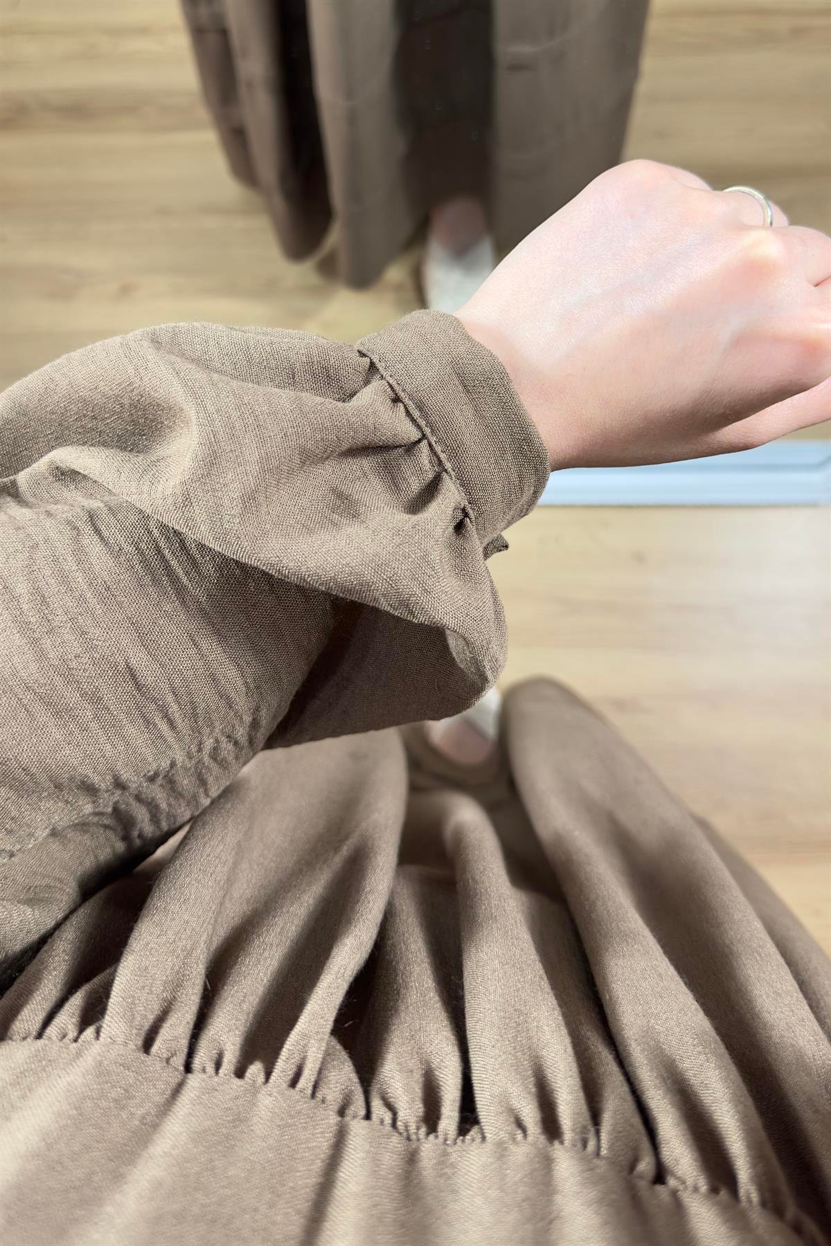 Oversize Suzi Elbise Acı Kahve 