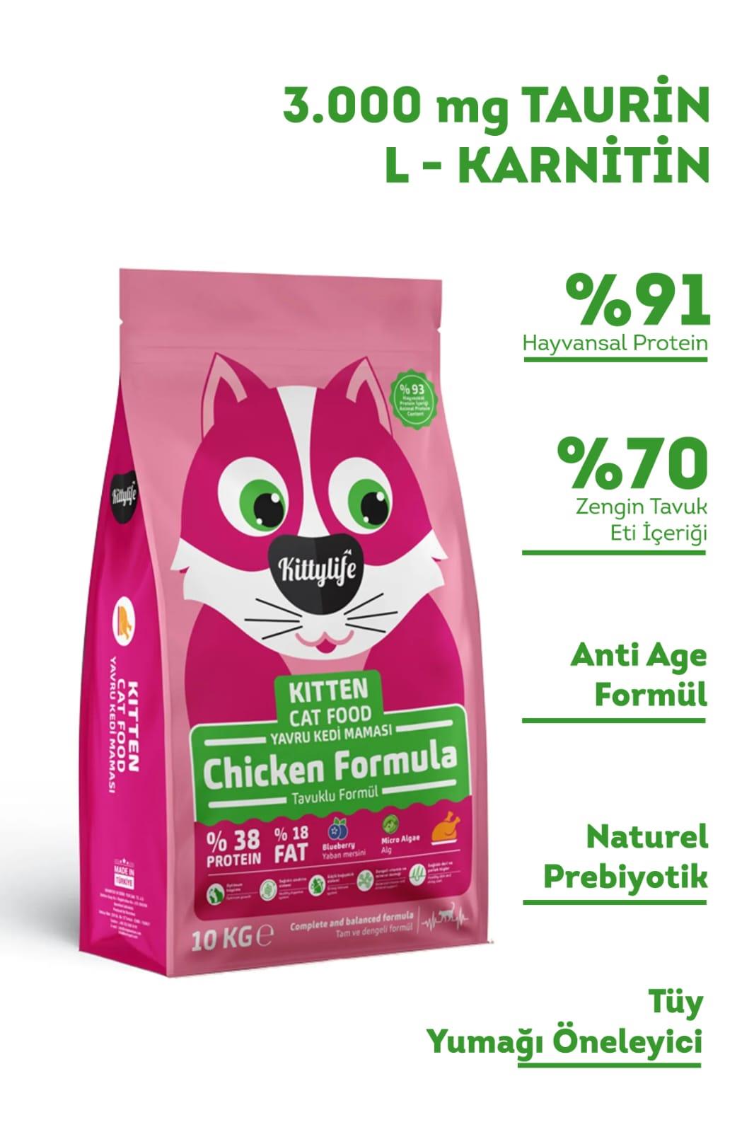 Kittylife Tavuklu Yavru Kedi Maması 10 kg