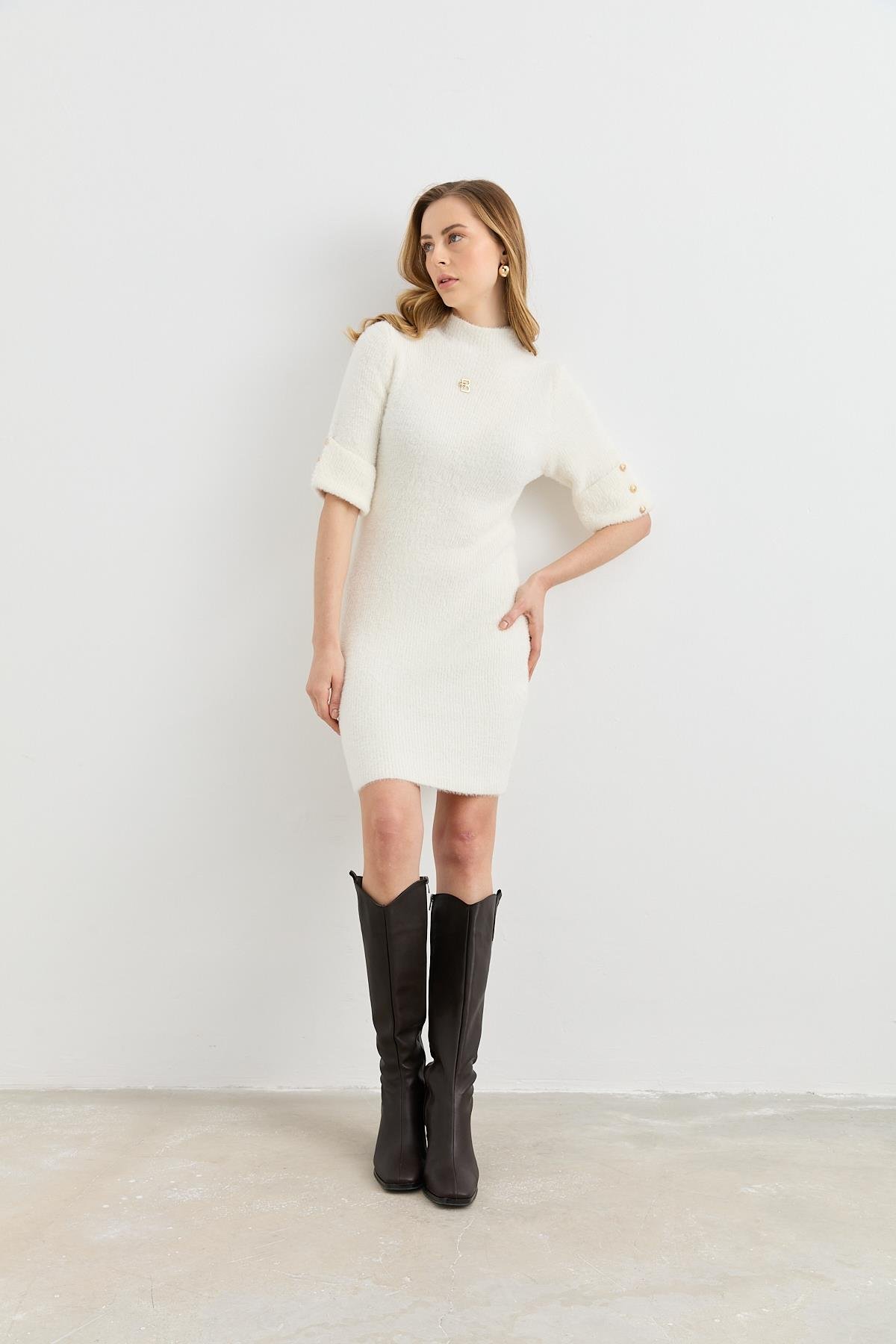 140221 KISA KOLLU ANGORA ELBISE