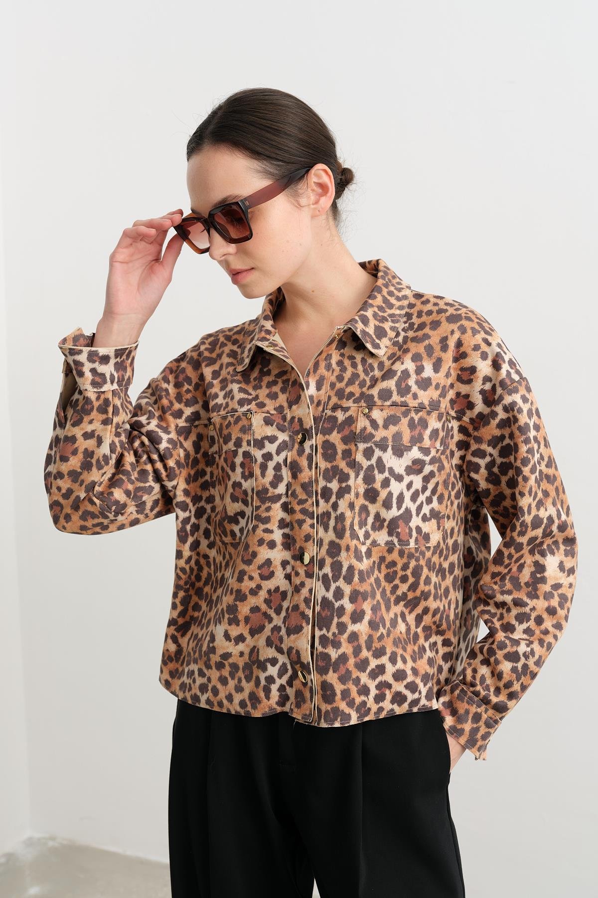 16386 LEOPAR DESENLI GOMLEK
