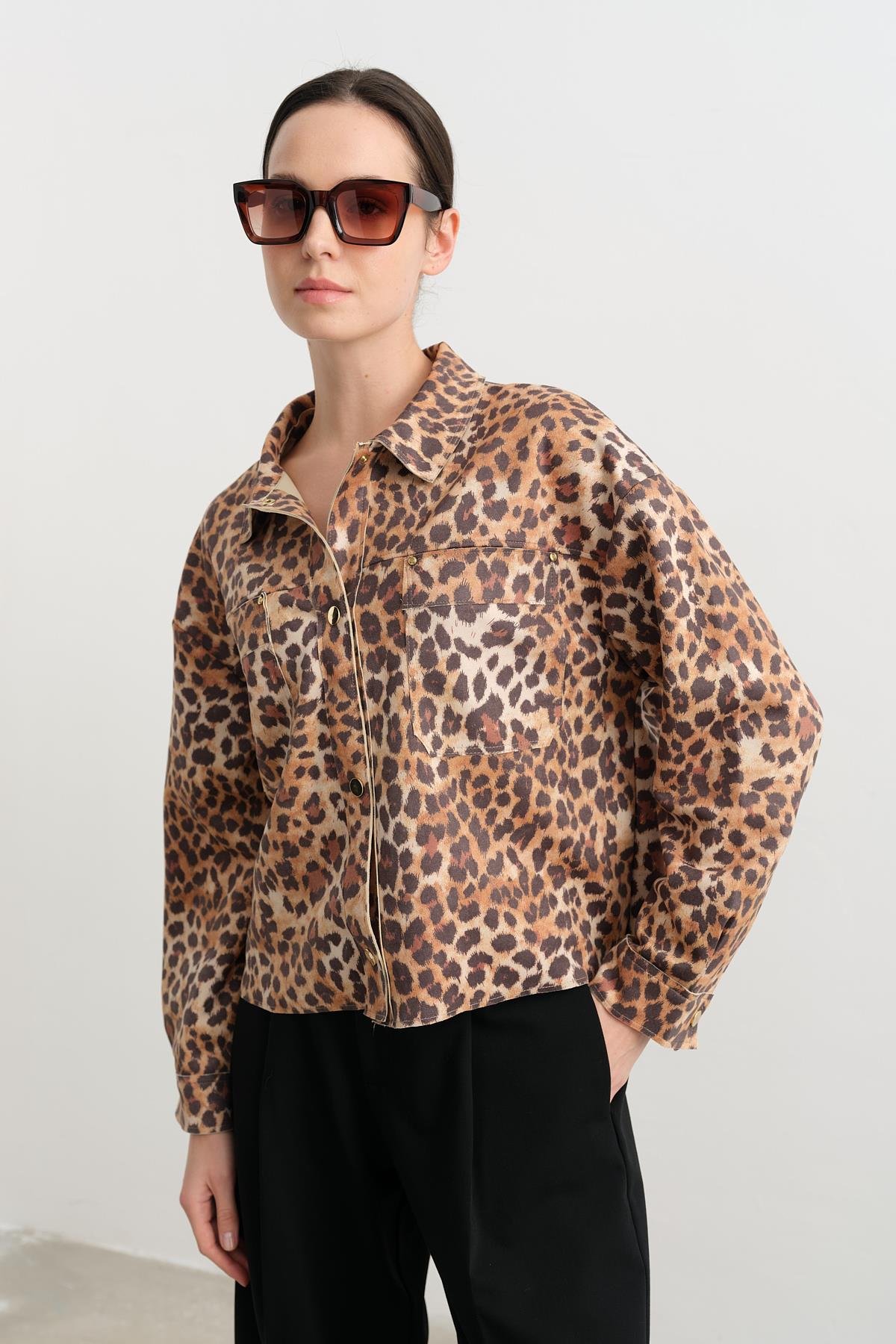 16386 LEOPAR DESENLI GOMLEK