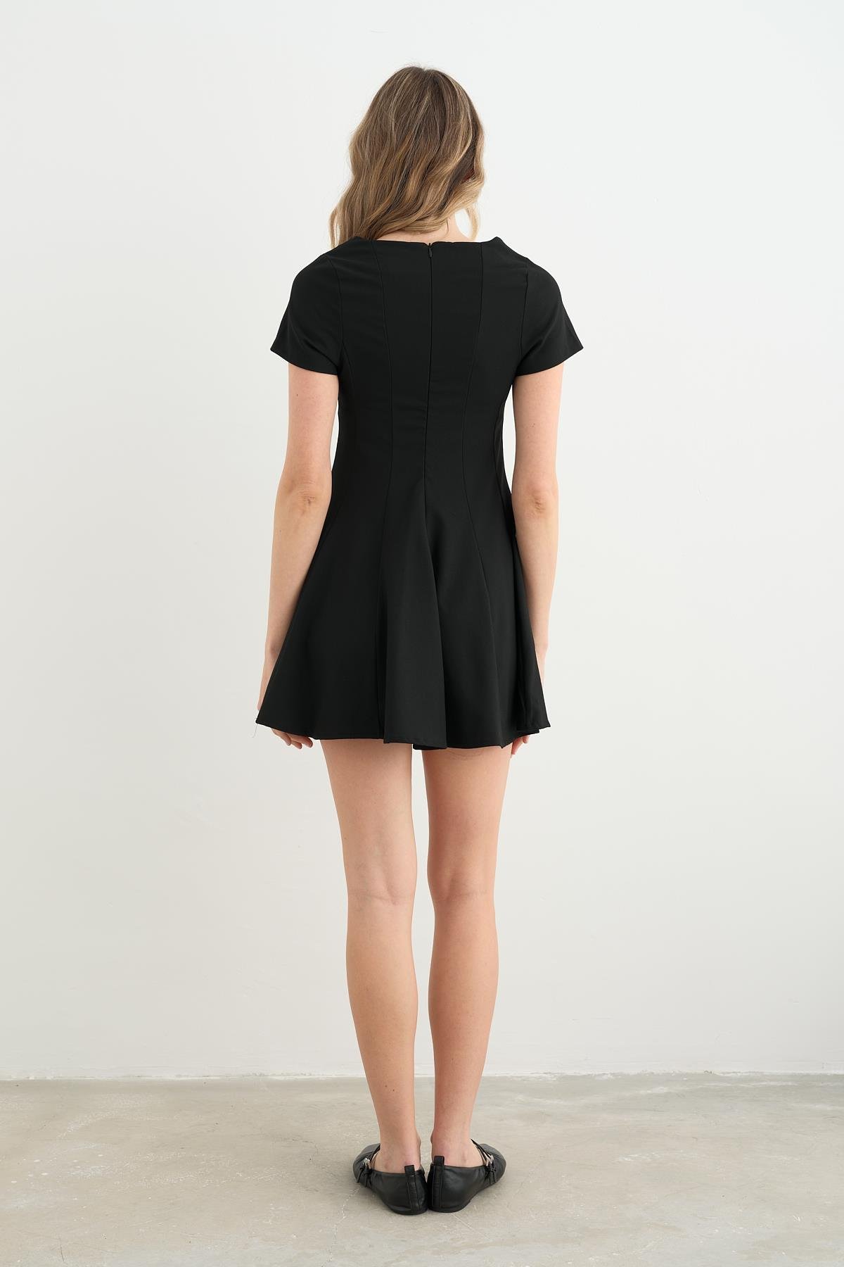 3045 PILELI MIDI ELBISE