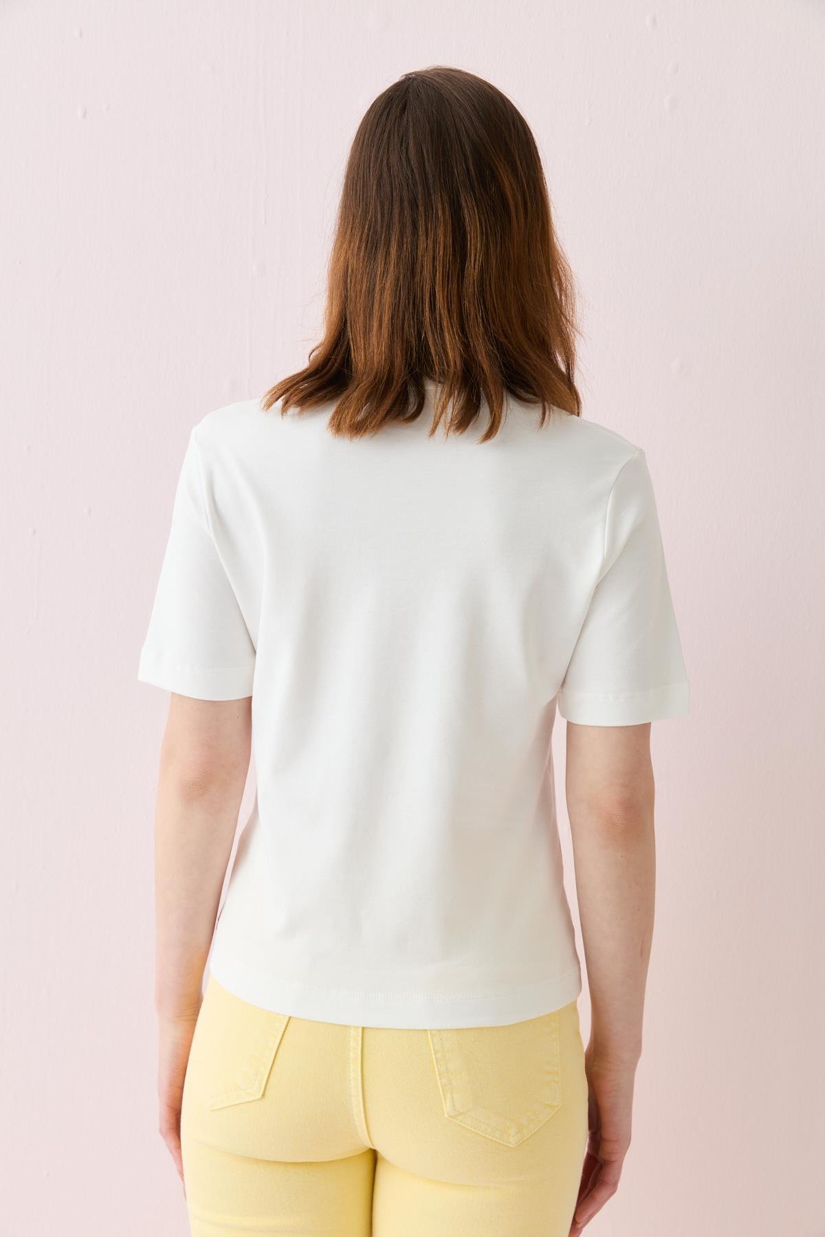 31840 V YAKA KISA KOLLU TSHIRT