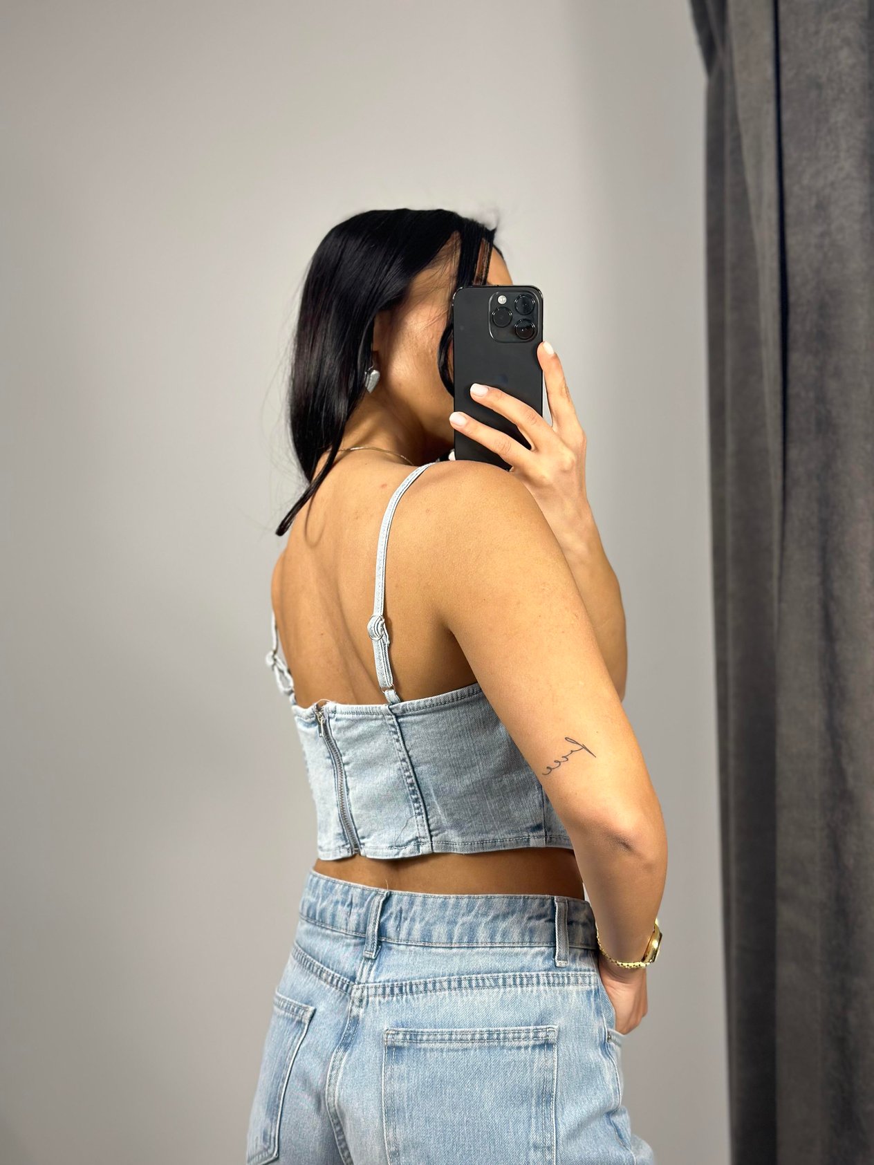 50713 KAR YIKAMA DENIM TOP