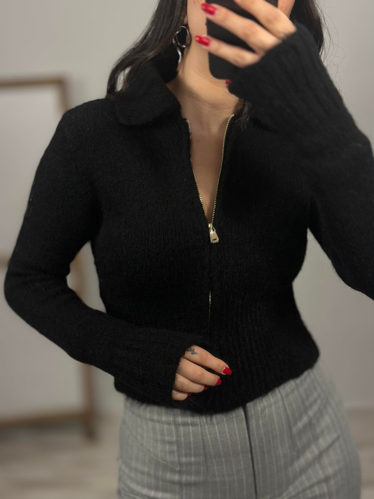 60257 POLO YAKA FERMUARLI TRIKO HIRKA