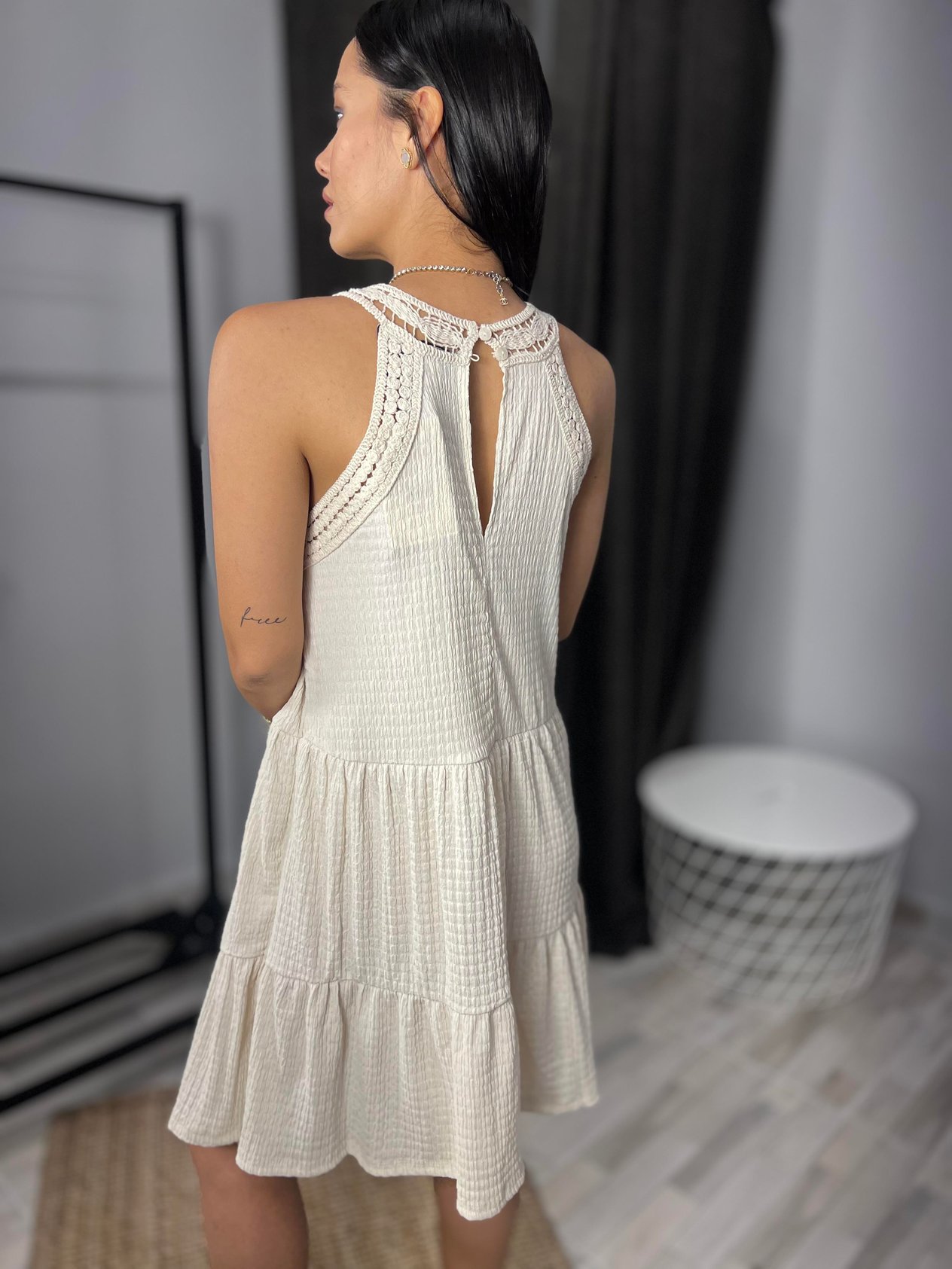 60456 DANTEL DETAYLI ELBISE